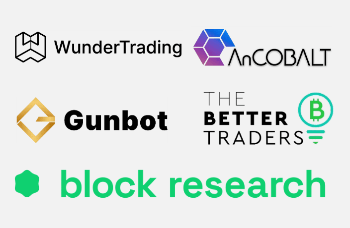 In Zusammenarbeit mit WunderTrading, Ancobalt, Gunbot, The better Traders und block research